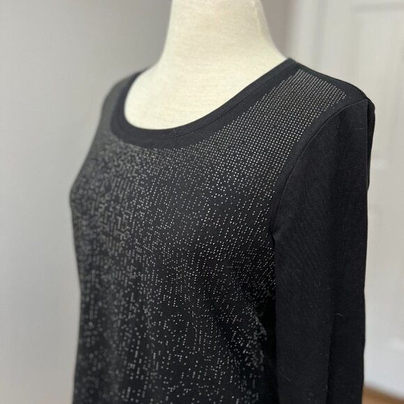 Chico's Zenergy Mini Stud Sparkle Black Top Sz 1 (8) - Picture 4 of 12